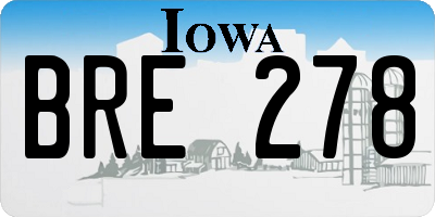 IA license plate BRE278