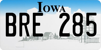IA license plate BRE285