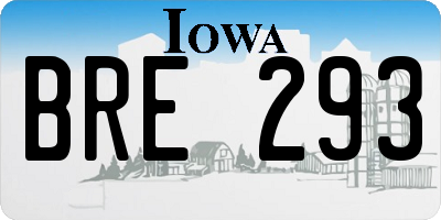 IA license plate BRE293