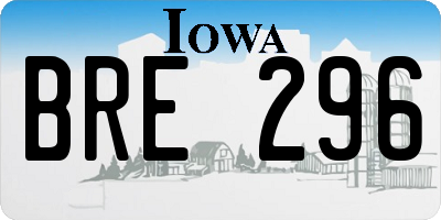 IA license plate BRE296
