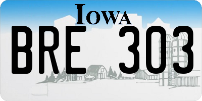 IA license plate BRE303