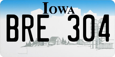 IA license plate BRE304