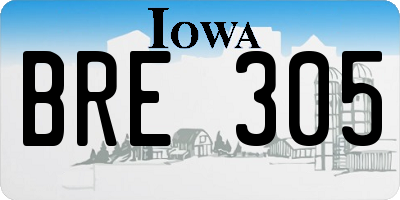 IA license plate BRE305