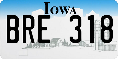 IA license plate BRE318
