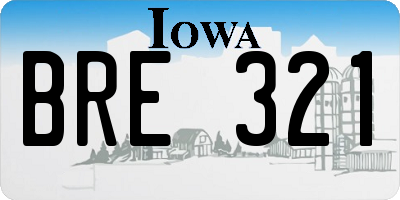 IA license plate BRE321