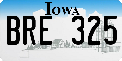 IA license plate BRE325