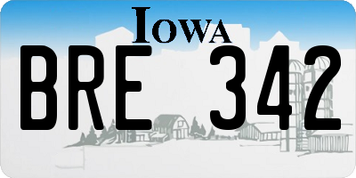 IA license plate BRE342