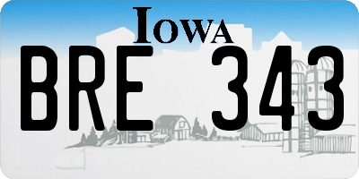 IA license plate BRE343