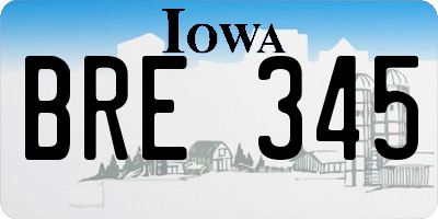 IA license plate BRE345