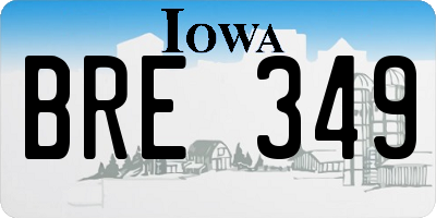 IA license plate BRE349