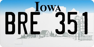 IA license plate BRE351