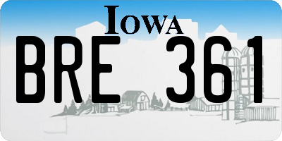 IA license plate BRE361