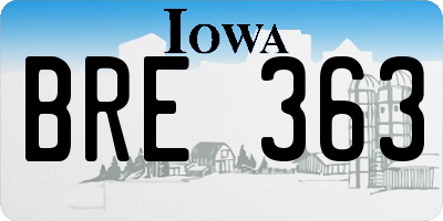 IA license plate BRE363