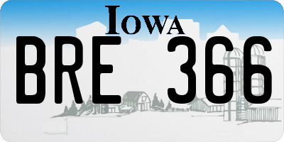 IA license plate BRE366