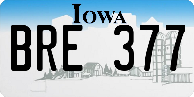 IA license plate BRE377