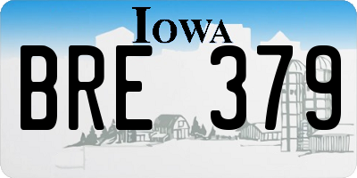 IA license plate BRE379