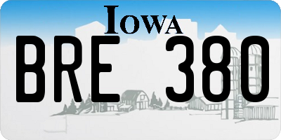 IA license plate BRE380