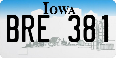 IA license plate BRE381