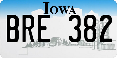 IA license plate BRE382