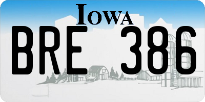 IA license plate BRE386