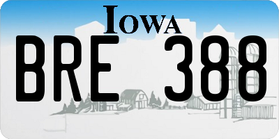IA license plate BRE388