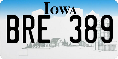 IA license plate BRE389