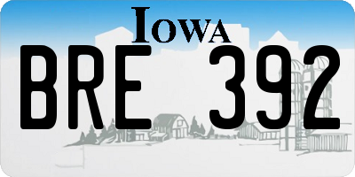 IA license plate BRE392
