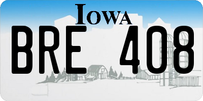 IA license plate BRE408
