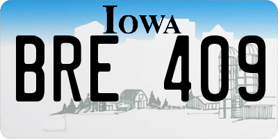 IA license plate BRE409