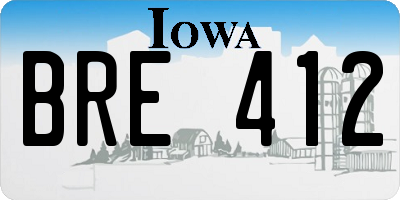 IA license plate BRE412