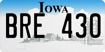 IA license plate BRE430