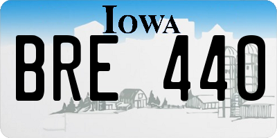 IA license plate BRE440