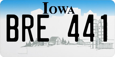 IA license plate BRE441