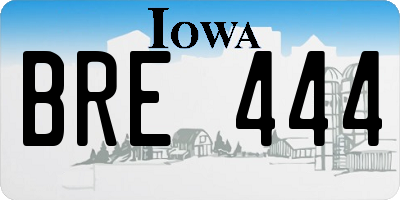 IA license plate BRE444
