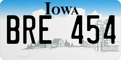 IA license plate BRE454