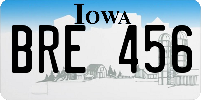 IA license plate BRE456