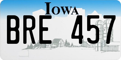 IA license plate BRE457