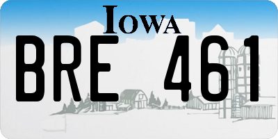 IA license plate BRE461