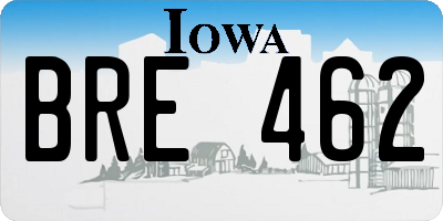 IA license plate BRE462