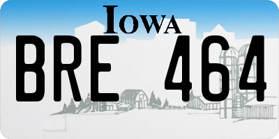 IA license plate BRE464