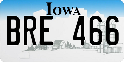 IA license plate BRE466