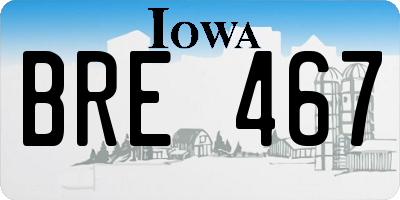 IA license plate BRE467