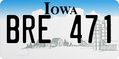 IA license plate BRE471
