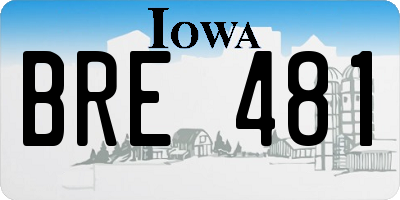 IA license plate BRE481