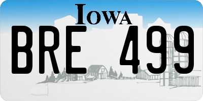 IA license plate BRE499