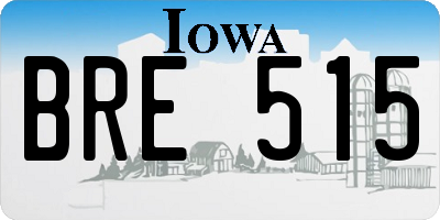 IA license plate BRE515