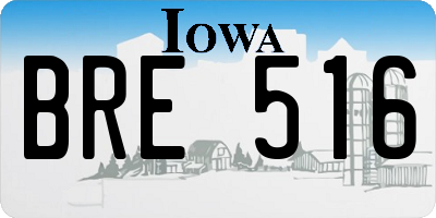 IA license plate BRE516