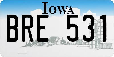 IA license plate BRE531