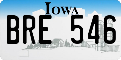 IA license plate BRE546