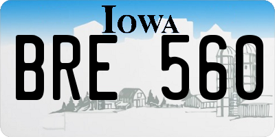 IA license plate BRE560
